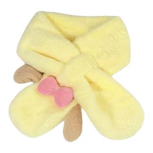 IVONA【饼饼围巾～】可爱少女心！黄色可安琪饼饼毛绒冬保暖围巾