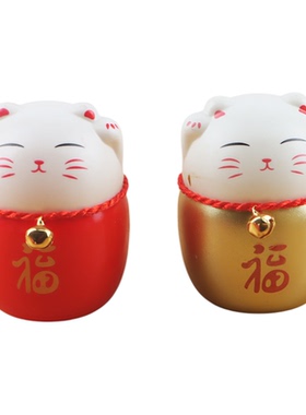 2026年新款福字招财猫插花摆件