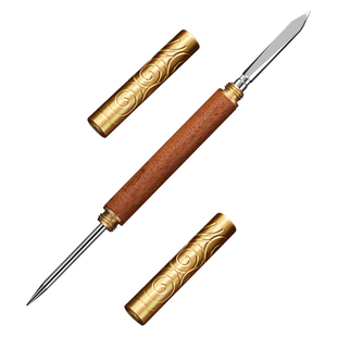 双头茶刀不锈钢两用茶针茶锥开茶撬茶器专用茶砖茶饼撬刀茶道配件