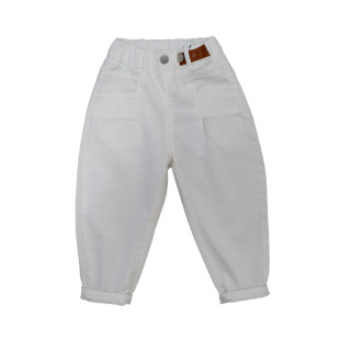 儿童白色休闲裤2025秋季新品男童纯白洋气弹力牛仔裤中大童宽松裤