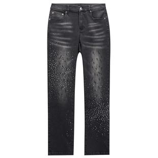 【吴奇隆同款】Ed Hardy埃德哈迪春季烫钻中腰男士牛仔长裤