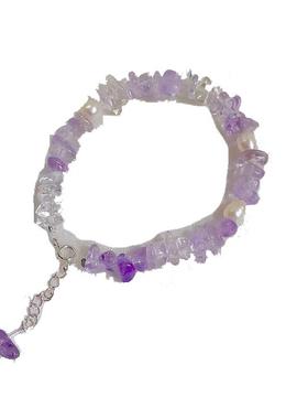天然石学生礼物紫水晶手链高级