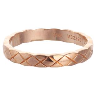 纯银简约菱格纹带钻戒指指环镀金闪亮百搭时尚男女情侣对戒日韩风