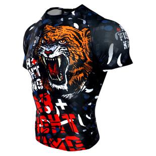 MMA速干运动紧身衣巴西柔术MMA格斗泰拳击服UFC短袖老虎定制速干