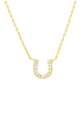 S925电镀18K金马蹄钻石锁骨链