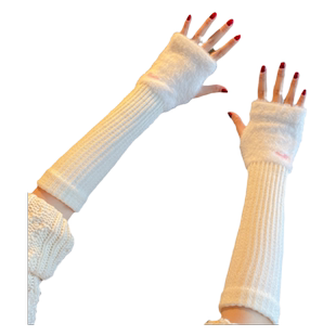 针织毛线兔毛手套女冬季保暖加厚防寒防冻手加长款ins风韩版甜美