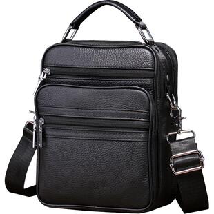 中年挎包男中老年人爸爸真皮头层牛皮小型挎包男小号休闲单肩包男