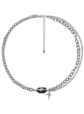 BIZARRE｜四芒星项链嘻哈甜酷美式小众设计ins风双层2025新款颈链