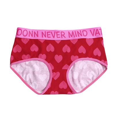 女士纯棉中腰印花宽边三角裤