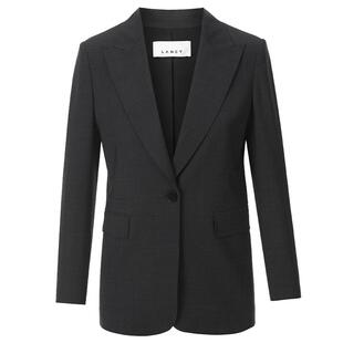 LANCY/朗姿2024秋季绵羊毛休闲一粒扣西装外套大翻领正肩西服女