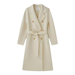 【绵羊毛】Laurel劳芮新款象牙白直身型大衣女LWD343D00600