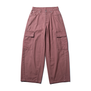 WENFENG LI 百搭神裤 抗撕裂格纹酵磨水洗baggy弯刀cargo工装裤