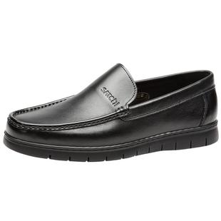 沙驰男鞋高档真皮牛皮手工缝线潮流套脚镂空休闲皮鞋商务休闲鞋