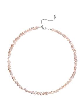 Idokawa粉色巴洛克珍珠项链女款