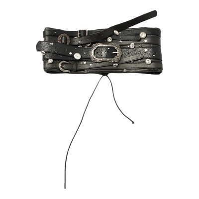 ordudiordu高定手工钉珠重工多皮带拼接重构腰封设计感小众百搭