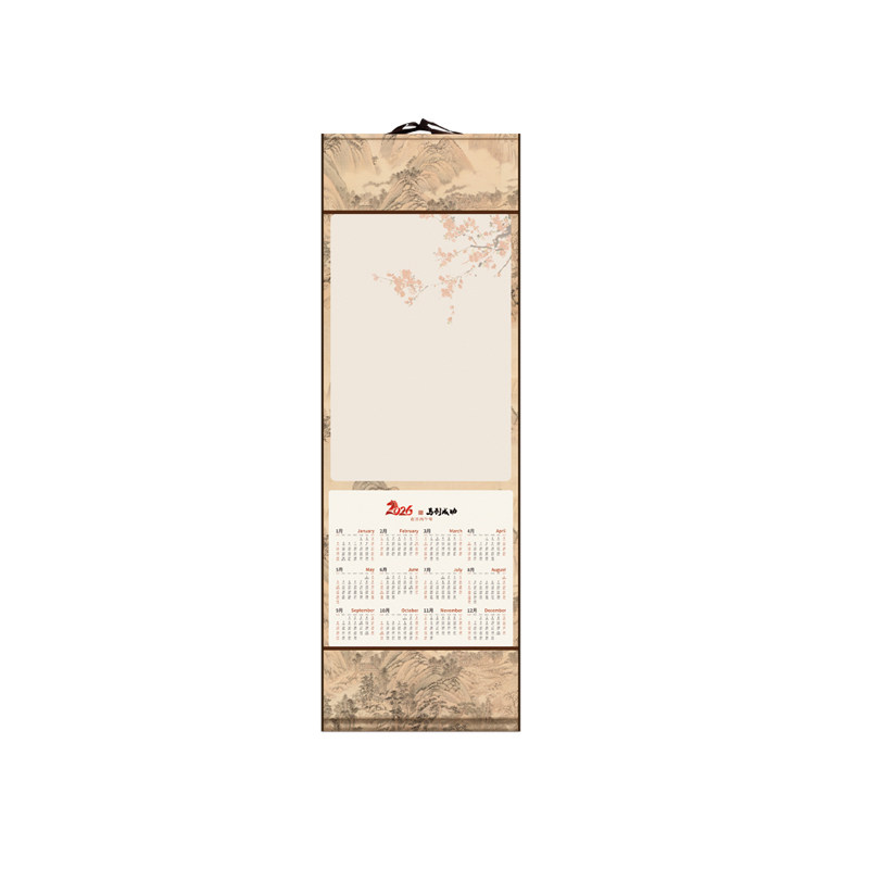 新款2026年古风宣纸日历挂轴马年挂历卷轴空白书法国画作品创作纸
