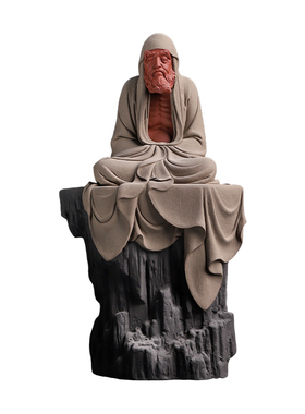 张明贵大师作品陶瓷达摩摆件