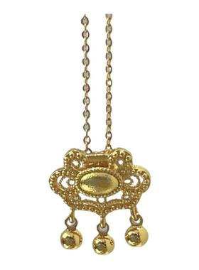 18K金平安长命锁女生宫廷风项链