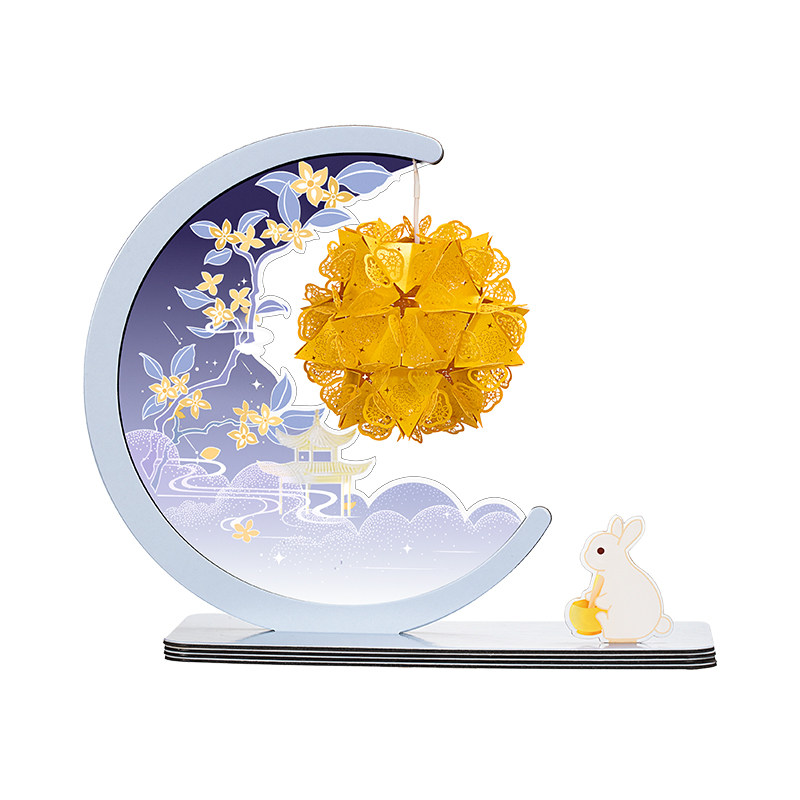 三尺鲤花月夜纸雕灯小夜灯