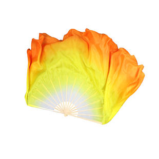 秋熟舞蹈扇真丝扇黄橘长绸扇秧歌扇广场舞扇子花与影美丽中国扇子