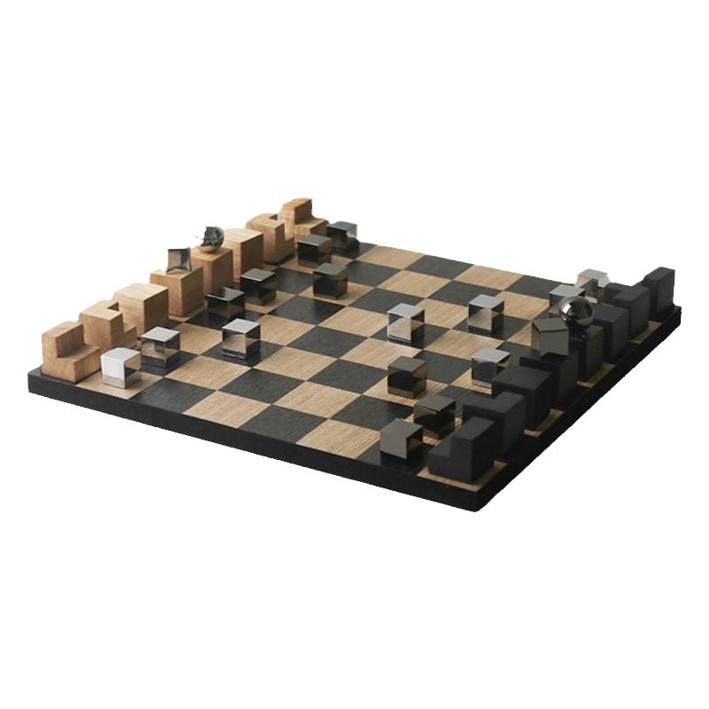 方块象棋盘摆摆件样板间实木棋盘