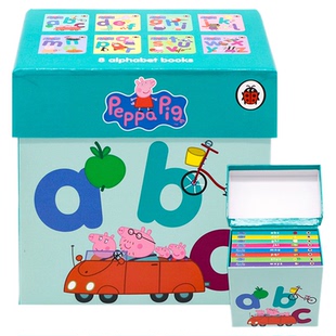 Peppa Pig 粉红猪小妹 小猪佩奇的字母盒8册 英文原版绘本 Peppa's Alphabet Books 宝宝儿童 英语字母认知纸板书启蒙早教益智绘本