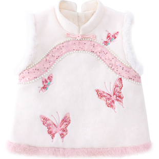 米米哈罗女童马面裙套装冬装2026新款儿童唐装外套女孩国风两件套