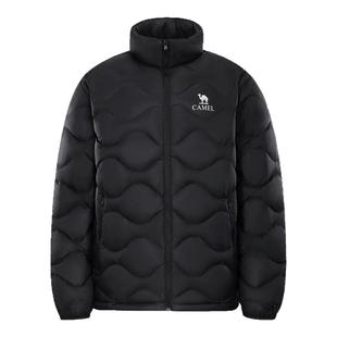 骆驼男装冬季外套男款防风保暖登山羽绒服短款鸭绒户外面包服加厚