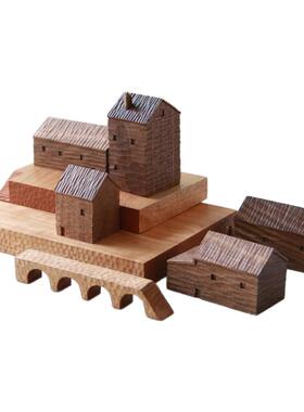 雨木｜小木屋摆件纯手工雕刻 创意礼品微景观小房子装饰家居摆件