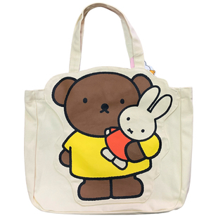 TEETH正品日系米菲兔大容量帆布袋2023新款旅行卡通托特包妈妈包