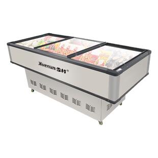 雪村卧式岛柜商用冷柜银灰色海鲜柜冷藏展示柜保鲜柜冰柜点菜柜