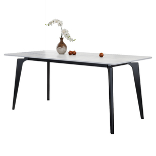 德利丰岩板餐桌现代简约轻奢高级感设计师款长方形小户型家用饭桌