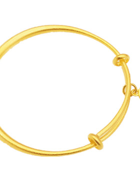 儿童手镯周岁拍照铜镀金光面仿金