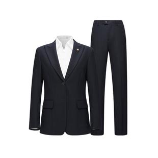 HLA/海澜之家含羊毛西服套装26春季戗驳领胸针通勤风套西女装