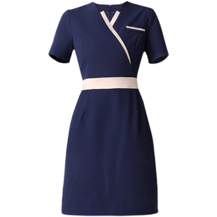 专业美容院工作服女夏天高端养生馆舒适美容师工作服透气套装纯棉