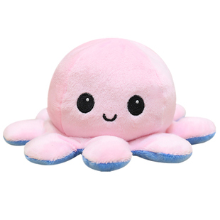 生气心情小章鱼玩偶可爱公仔变脸双面表情翻反转翻面毛绒娃娃玩具