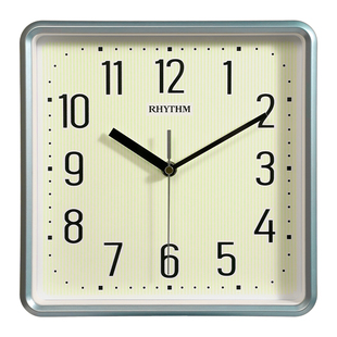 RHYTHM丽声方形客厅挂钟2026年新款静音大字体免打孔壁挂轻奢钟表