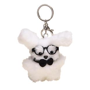 Jinnew 潦草眼镜小狗书包挂件钥匙扣挂件女情侣毛绒公仔精致挂饰