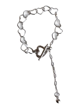 日韩系ins风简约日常复古爱心抽拉调节手链小众y2k甜酷手饰可爱