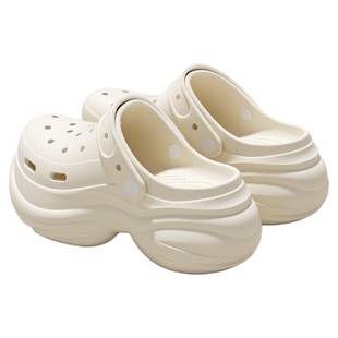 踩屎感洞洞鞋女2026新款夏季外穿增高防滑包头厚底增高凉拖鞋女士