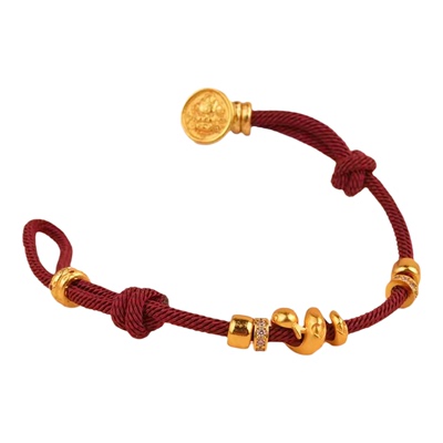 SMGI/小灵蛇沙金红手绳送礼物