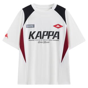 Kappa背靠背2026新款赛车风短袖T恤男女夏季撞色字母印花速干上衣