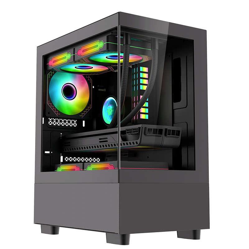 玩嘉 玄武MINI白色海景房无立柱电脑机箱MATX主板/240水冷主机箱