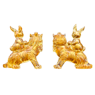 淘运阁鸿兔谛听宝懿琉璃摆件属狗2026年马年吉祥物生肖狗饰品礼物