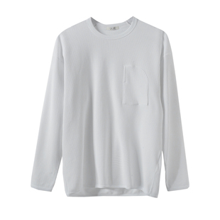 北FACE系列 SOLOTEX棉感科技面料华肤格纹理抗皱男士圆领长袖T恤