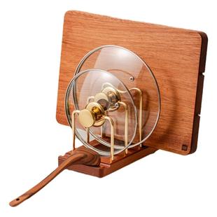 实木锅盖架厨房菜板锅盖放置器置物架一体放置架台面案板神器架子