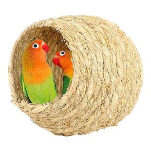 鸟窝草编草窝鹦鹉休息睡觉鸟巢虎皮玄凤笼子造景挂窝育雏保暖窝