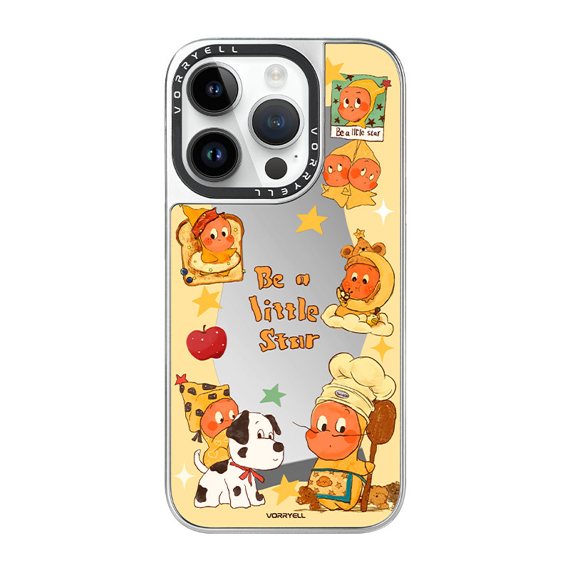 烤面包星星人适用苹果17pro手机壳新款iPhone16promax磁吸带镜子15plus高端奢华14pm女卡通可爱13
