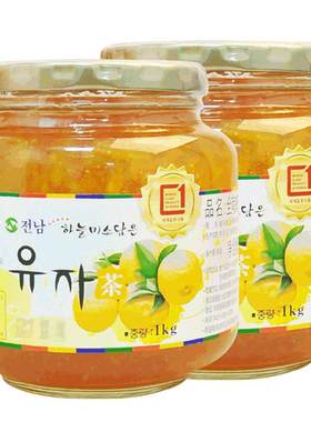 韩国全南柚子茶1kg组合2瓶装