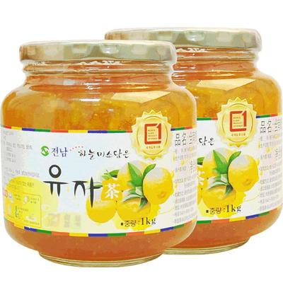 韩国全南柚子茶1kg组合2瓶装